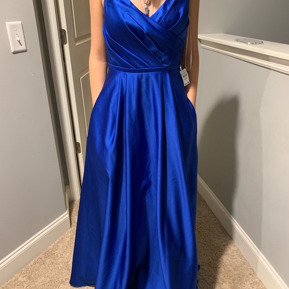 Royal Blue David’s Bridal Dress - Picture 2 of 4